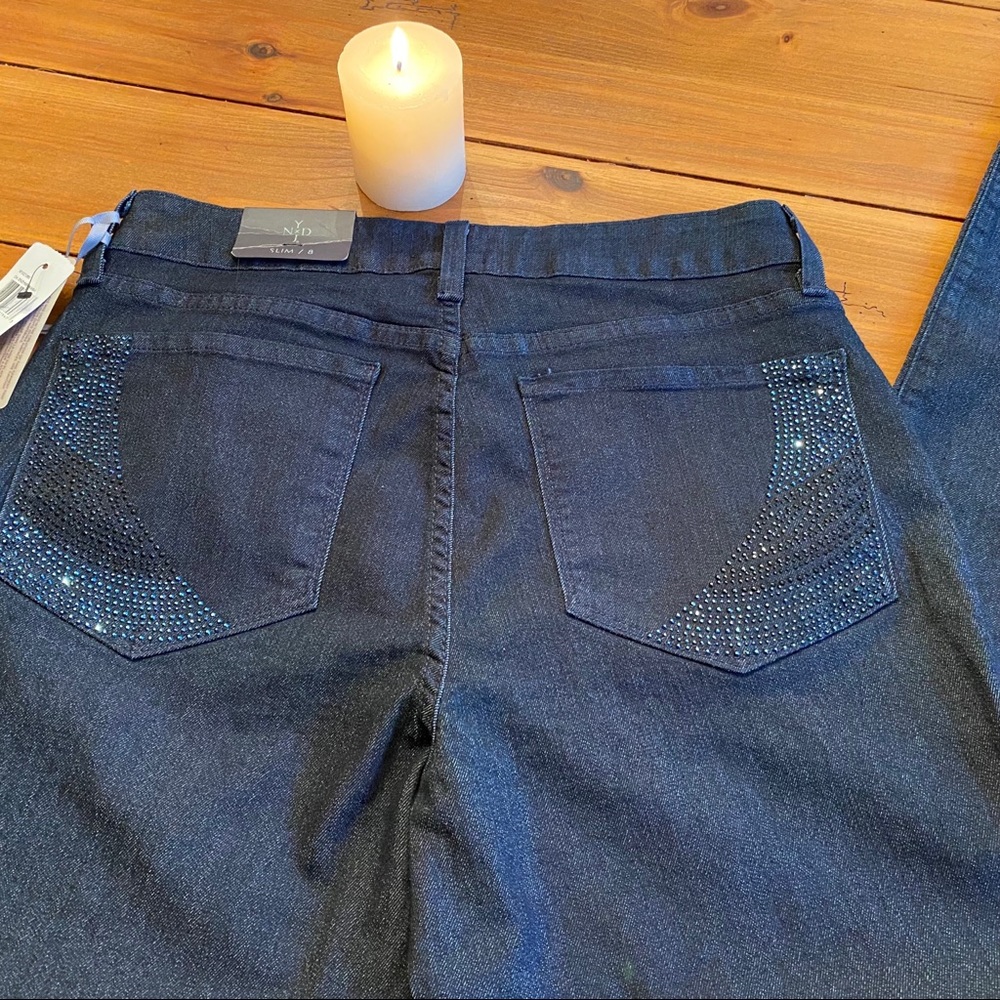 NYDJ Jeans slim jeans 32 inch inseam with bling back pockets! - Picture 7 of 13